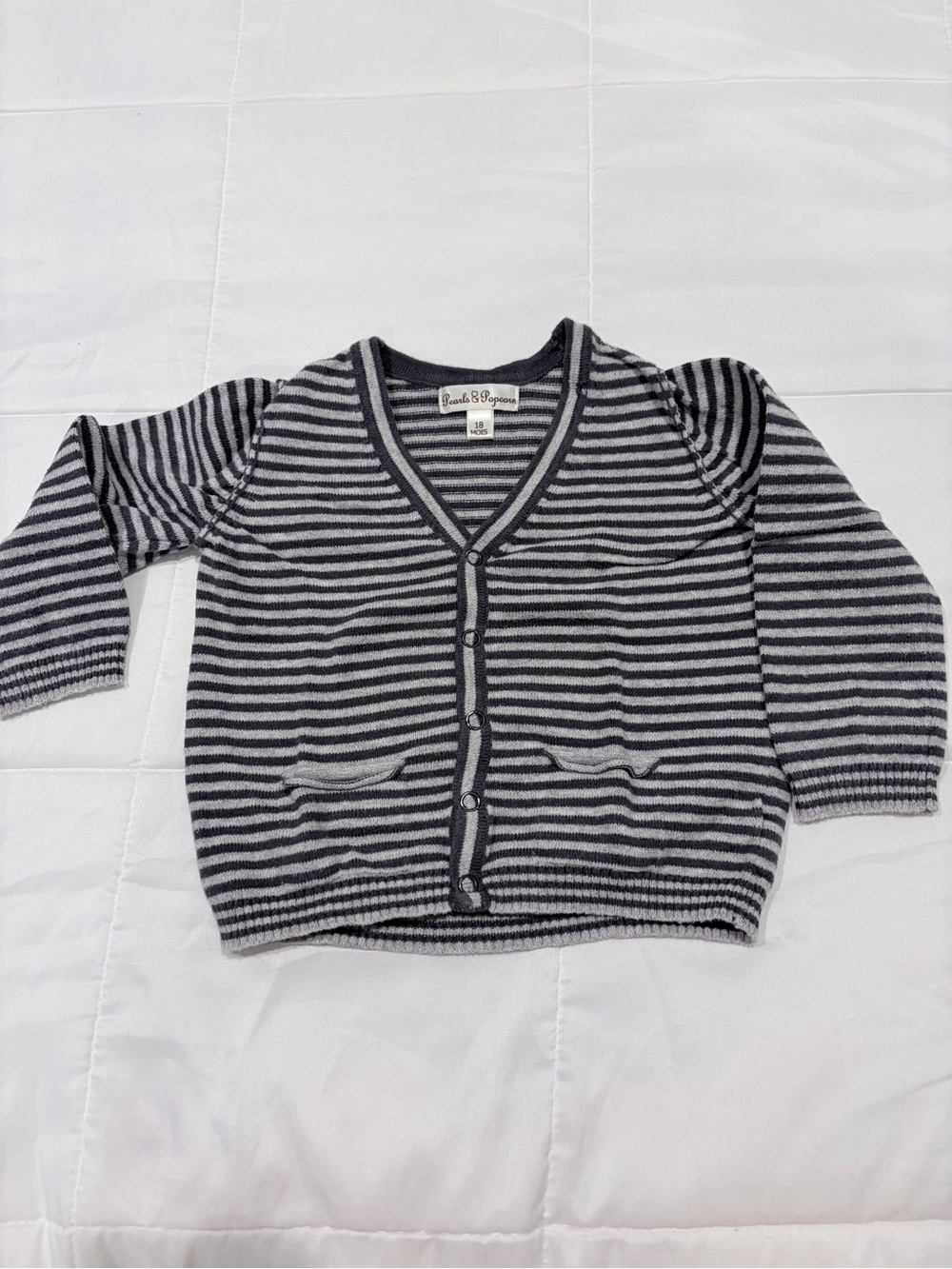 Rock & Republic Kids Gray Striped Button-Front Sweater